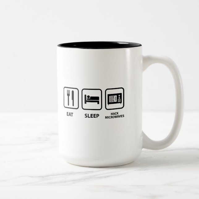 Eat Sleep Hack Microwaves Two-Tone Coffee Mug (Right)