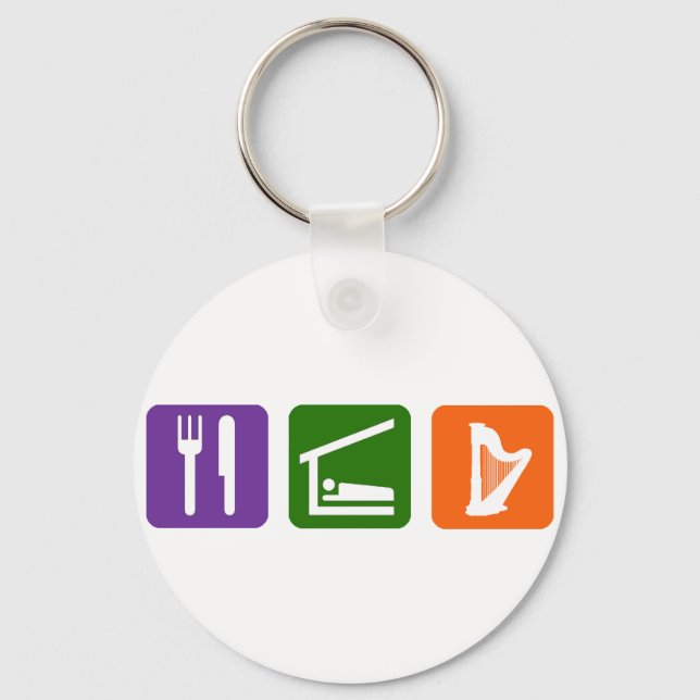 Eat Sleep Harp Keychain (Front)
