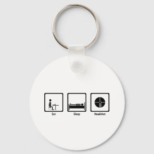 Eat, Sleep, Headshot - FPS Gamer Keychain