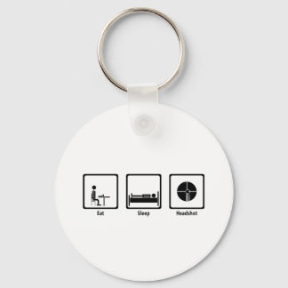 Eat, Sleep, Headshot - FPS Gamer Keychain