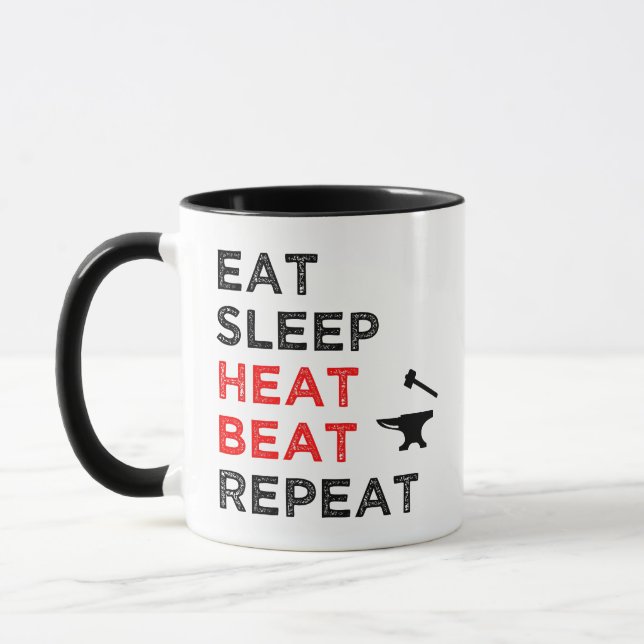 Eat Sleep Heat Beat Repeat Mug (Left)