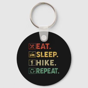 Eat Sleep Hike Repeat Outdoors Hiking Hiker Keychain