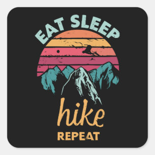 Eat, Sleep, Hike, Repeat Square Sticker
