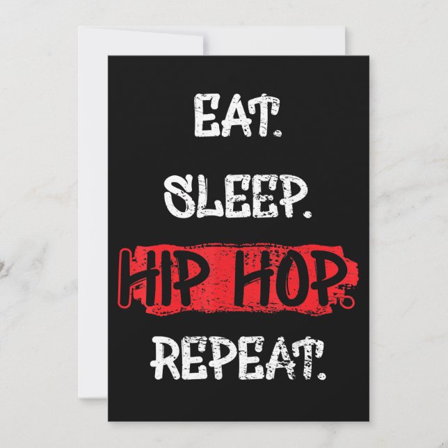 Eat Sleep Hip Hop Repeat Old School Rap 90s Gift Holiday Card (Front)