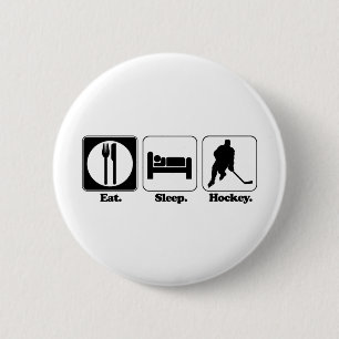 eat sleep hockey 2 inch round button