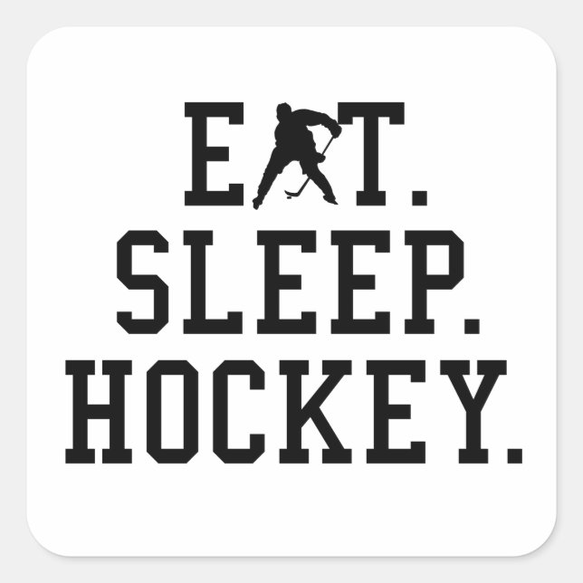 Eat Sleep Hockey - Hockey Lovers       Hoodie Square Sticker (Front)