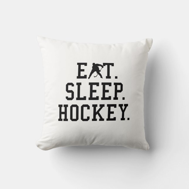 Eat Sleep Hockey - Hockey Lovers        Throw Pillow (Front)