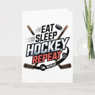 Eat Sleep Hockey Repeat (2) Card