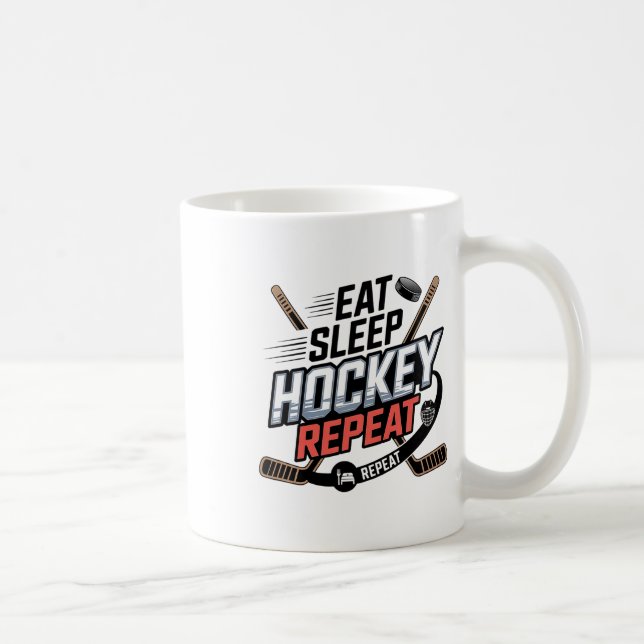 Eat Sleep Hockey Repeat (2)  Coffee Mug (Right)