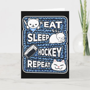 Eat Sleep Hockey Repeat Boys Girls Kids Hockey Lov Card