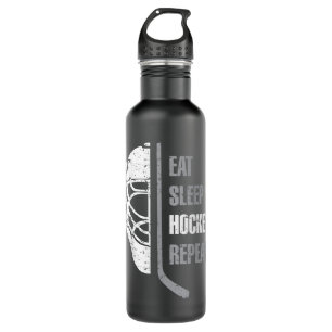 Eat Sleep Hockey Repeat Christmas For Kids Teen Ad 710 Ml Water Bottle