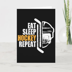 Eat Sleep Hockey Repeat Christmas For Teen Adult H Card
