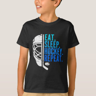 Eat Sleep Hockey Repeat Funny Boys Hockey Player  T-Shirt