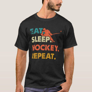 Eat Sleep Hockey Repeat Funny Ice Hockey Frisbee L T-Shirt