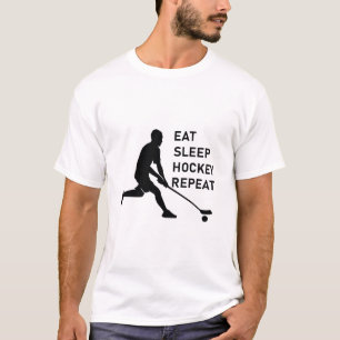 Eat Sleep Hockey Repeat Funny Ice Hockey T-Shirt