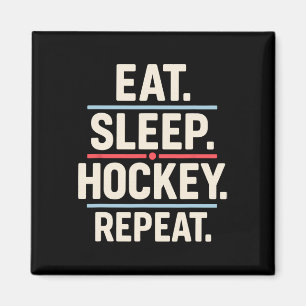 Eat Sleep Hockey Repeat Funny Player Fan Quote  Magnet