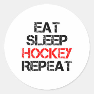 Eat Sleep Hockey Repeat Ice Field Skating Canada Classic Round Sticker