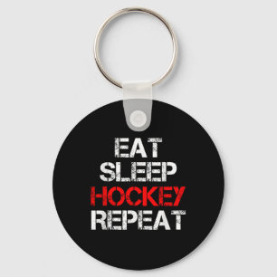 Eat Sleep Hockey Repeat Ice Field Skating Canada _ Keychain