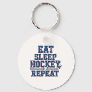 Eat Sleep Hockey Repeat Ice Hockey For Teens Kids Keychain