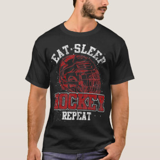 Eat Sleep Hockey Repeat Ice Hockey Goalie Gift Fun T-Shirt