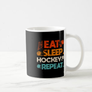Eat Sleep Hockey Repeat Ice Hockey Rink Stick Goal Coffee Mug