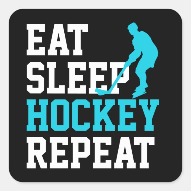 Eat Sleep Hockey Repeat       Square Sticker (Front)