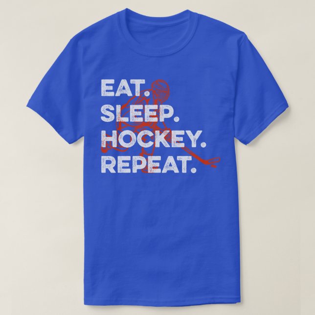 eat sleep hockey repeat T-Shirt (Design Front)