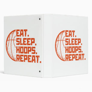 Eat Sleep Hoops Repeat Basketball Funny Quotes Binder