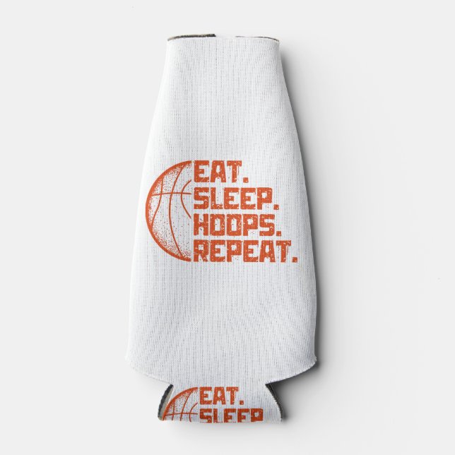 Eat Sleep Hoops Repeat Basketball Funny Quotes  Bottle Cooler (Front)
