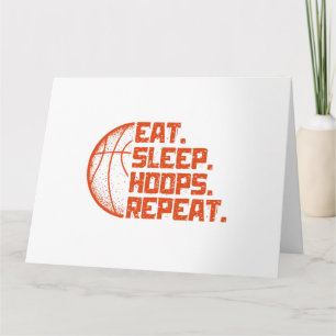 Eat Sleep Hoops Repeat Basketball Funny Quotes  Card