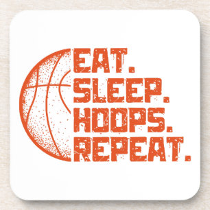 Eat Sleep Hoops Repeat Basketball Funny Quotes  Coaster