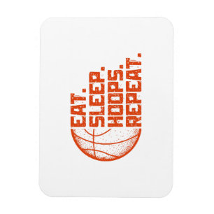 Eat Sleep Hoops Repeat Basketball Funny Quotes  Magnet