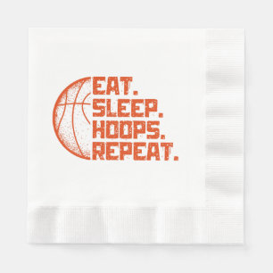 Eat Sleep Hoops Repeat Basketball Funny Quotes  Napkin