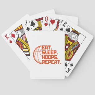 Eat Sleep Hoops Repeat Basketball Funny Quotes Playing Cards