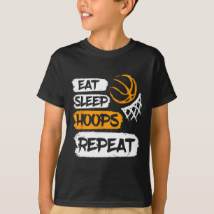 Eat Sleep Hoops Repeat Vintage Basketball Saying a T-Shirt