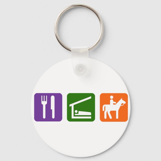 Eat Sleep Horseback Riding Keychain (Front)