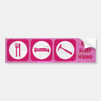eat sleep hound pink bumper sticker
