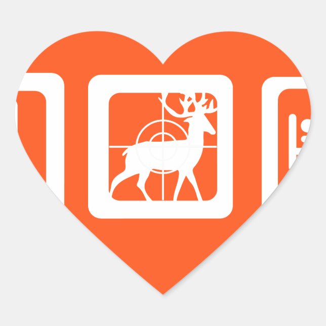 Eat Sleep Hunt Heart Sticker (Front)