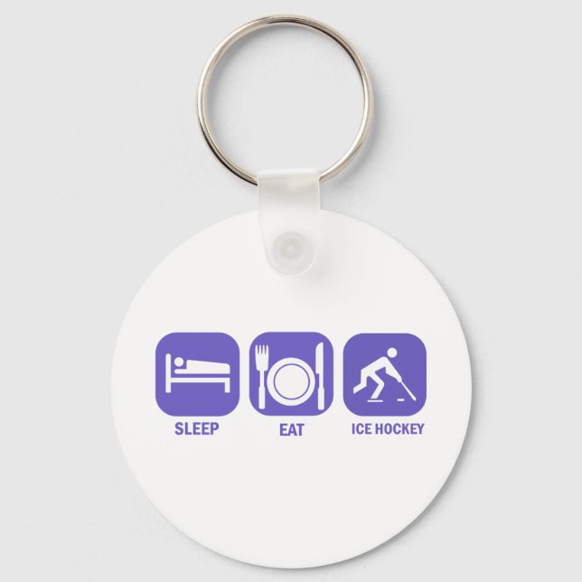 eat sleep ice hockey keychain (Front)