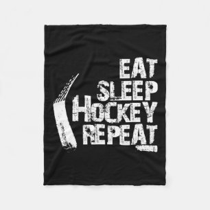 Eat Sleep Ice Hockey Repeat Vintage Gift Fleece Blanket