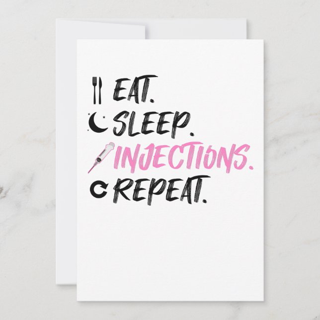 Eat Sleep Injections Repeat Nurse Inject Holiday Card (Front)