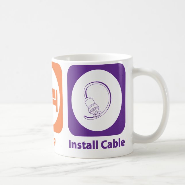 Eat Sleep Install Cable Coffee Mug (Right)
