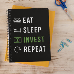 EAT SLEEP INVEST REPEAT STOCK MARKET NOTEBOOK
