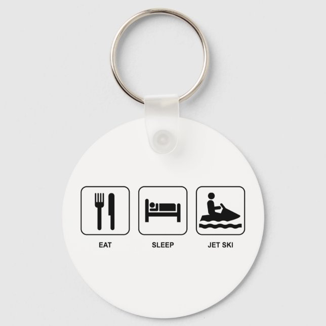 Eat Sleep Jet Ski Keychain (Front)