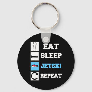 Eat Sleep Jetski Repeat Funny Jet Ski Keychain