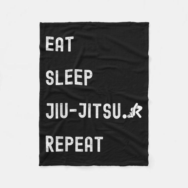 Eat sleep jiu-jitsu Repeat Fleece Blanket (Front)