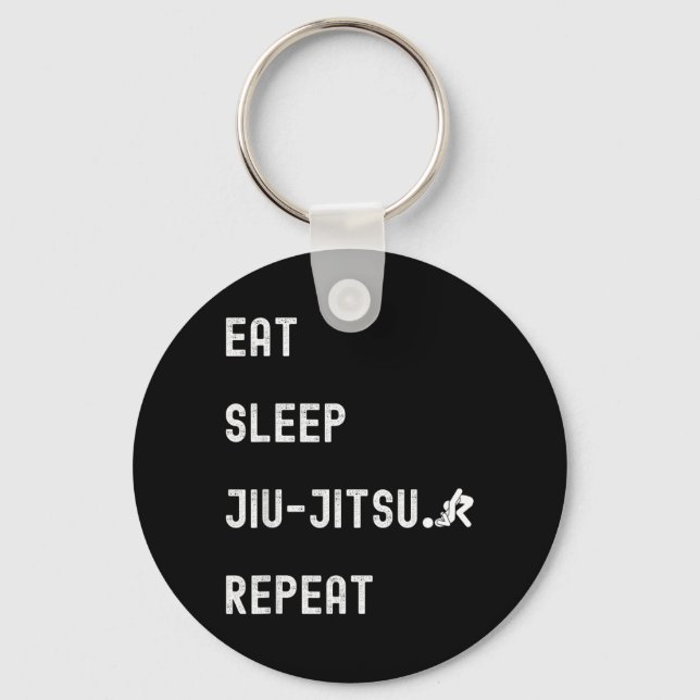 Eat sleep jiu-jitsu Repeat Keychain (Front)