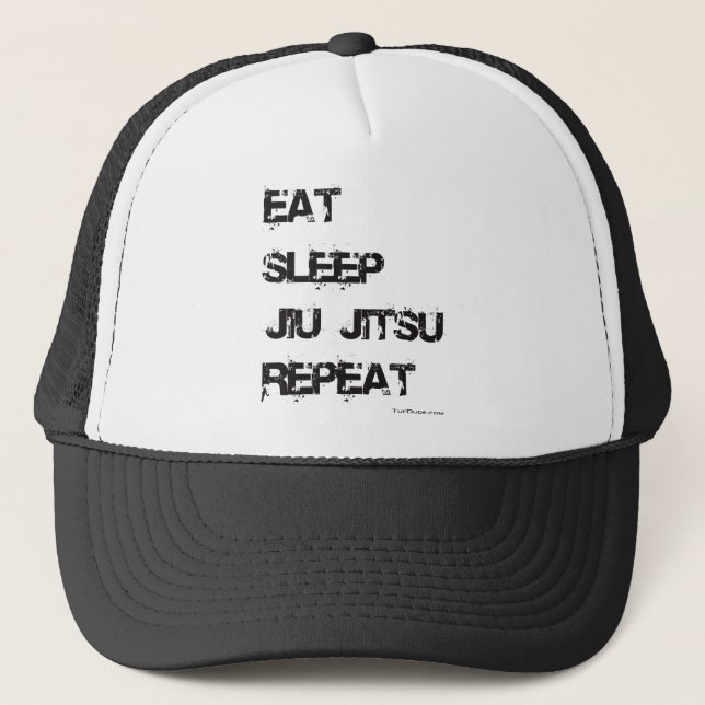 Eat Sleep Jiu Jitsu Repeat Trucker Hat (Front)