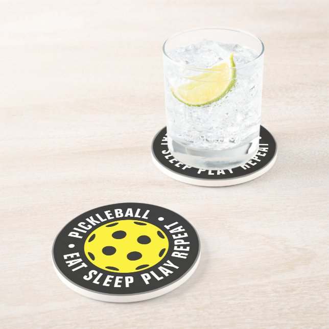 Eat Sleep Jouer Pickleball sport dessous de verre  (Côté)