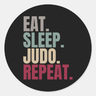 Eat Sleep Judo Repeat Classic Round Sticker